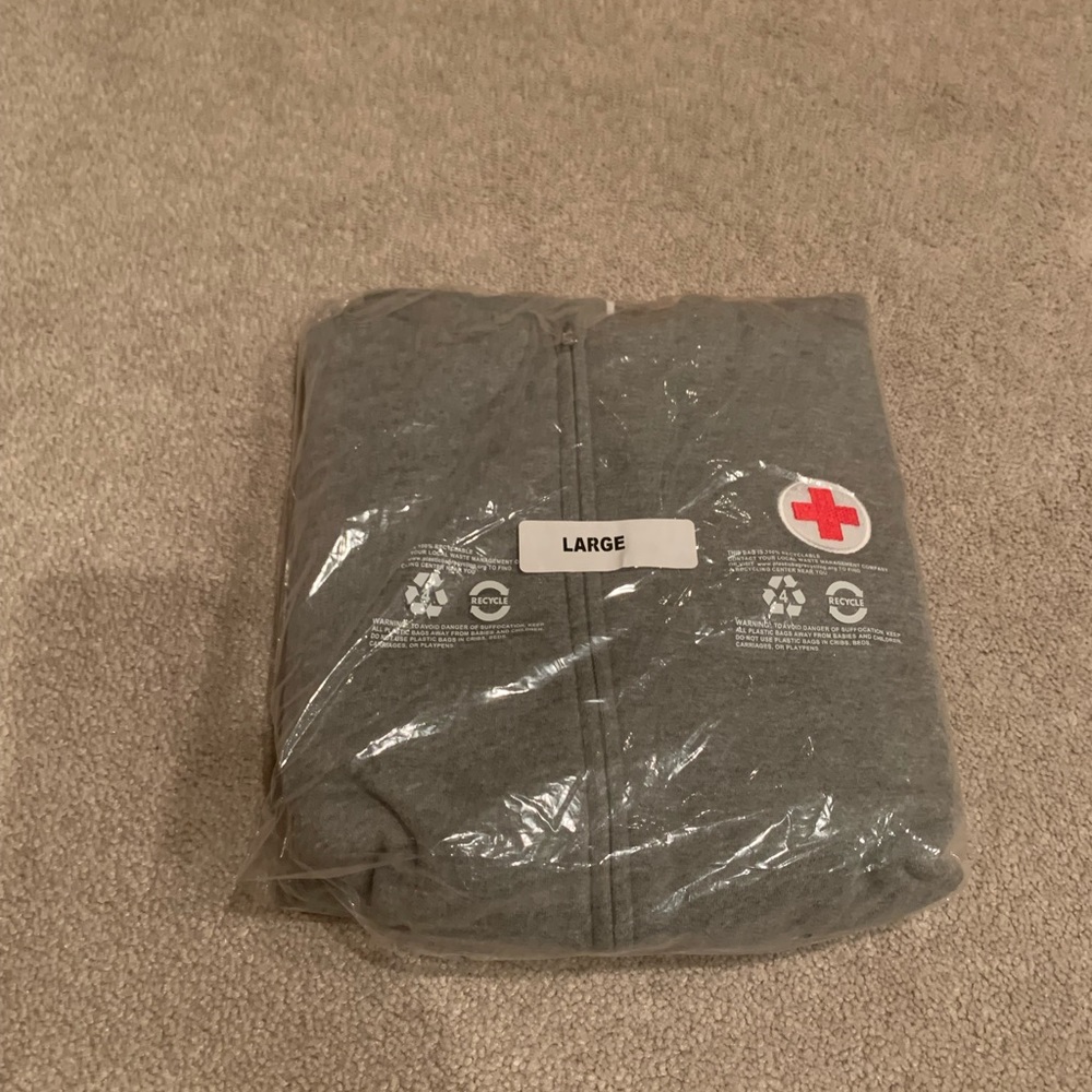 American Red Cross Zip Front Hoodie Sweatshirt. New in Package. Size Large